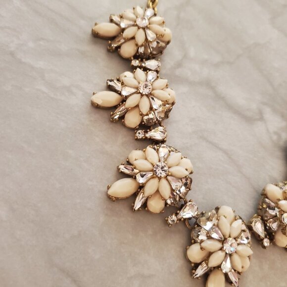 💕 J.Crew Rhinestone Crystal Cluster Stacked Statement Wedding Bridal Necklace - Picture 7 of 16